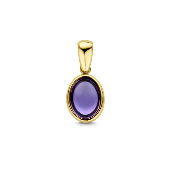 hanger amethist 14K geelgoud - Afbeelding 2