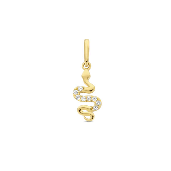hanger slang zirkonia 14K geelgoud - Afbeelding 3