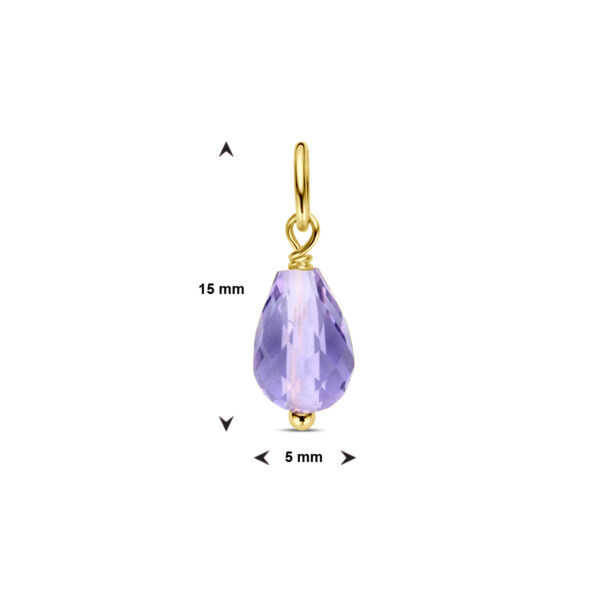 hanger amethist 14K geelgoud - Afbeelding 2