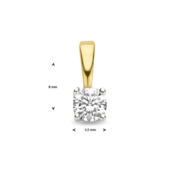 hanger diamant h si 14K bicolor goud geel/wit - Afbeelding 4