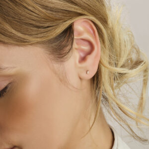 oorknoppen zirkonia 3,5 mm 14K geelgoud