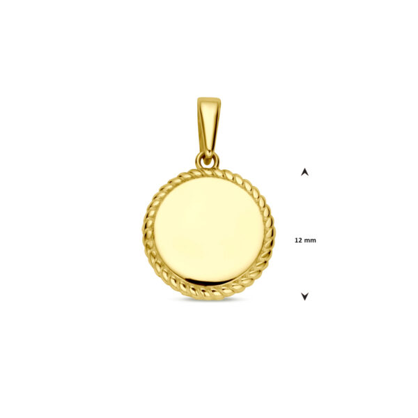 graveerhanger 18 mm 14K geelgoud - Afbeelding 3