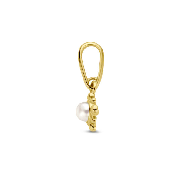 hanger bloem zirkonia 14K geelgoud - Afbeelding 2