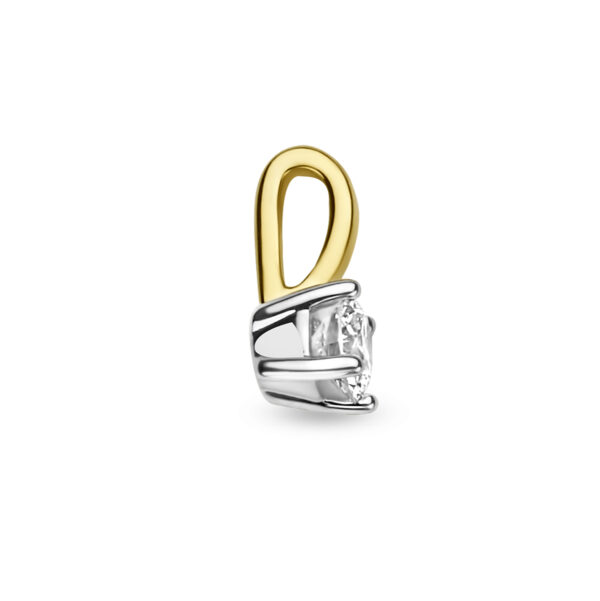 hanger diamant h si 14K bicolor goud geel/wit - Afbeelding 2