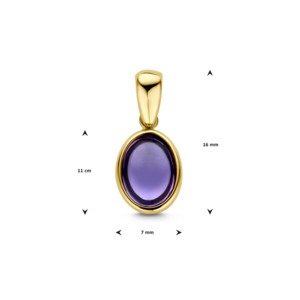 hanger amethist 14K geelgoud - Afbeelding 3