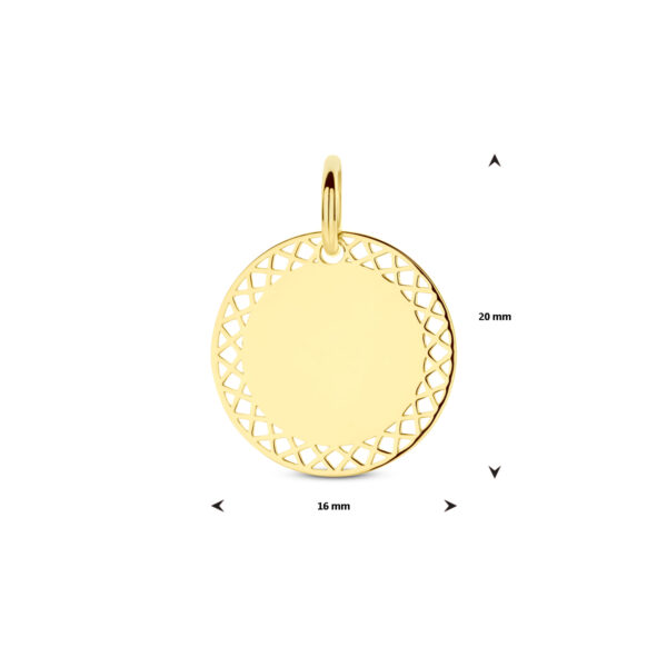 graveerhanger 16 mm 14K geelgoud - Afbeelding 3
