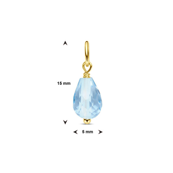 hanger blauw topaas 14K geelgoud - Afbeelding 2