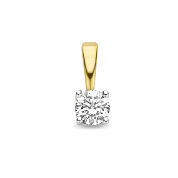hanger diamant h si 14K bicolor goud geel/wit - Afbeelding 3