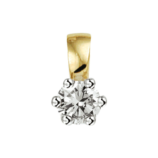 hanger diamant 0.10ct h si 14K bicolor goud geel/wit - Afbeelding 3