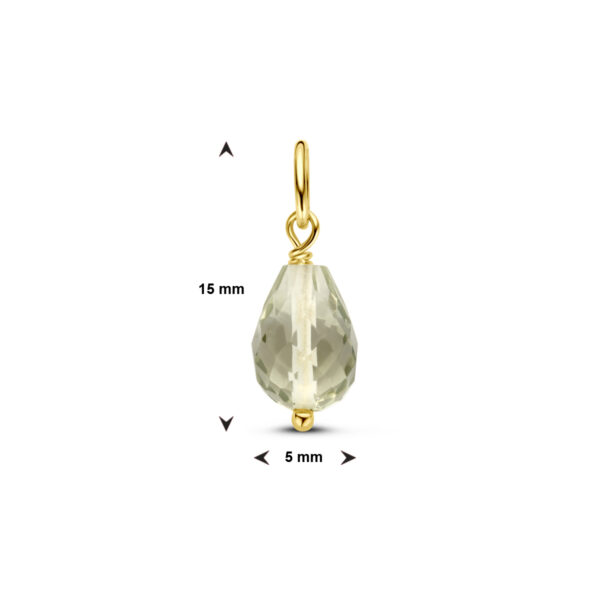 hanger groen amethist 14K geelgoud - Afbeelding 2