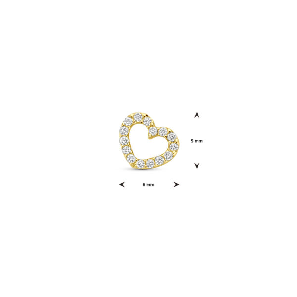 hanger hartje diamant 0.04ct h si 5 mm 14K geelgoud - Afbeelding 3