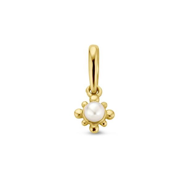 hanger bloem zirkonia 14K geelgoud - Afbeelding 3