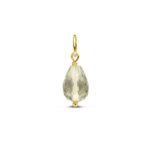 hanger groen amethist 14K geelgoud - Afbeelding 4
