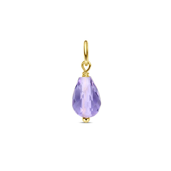 hanger amethist 14K geelgoud - Afbeelding 4