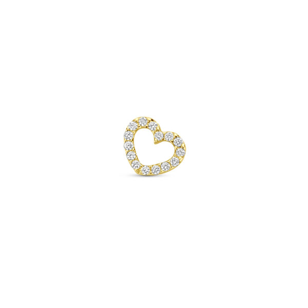 hanger hartje diamant 0.04ct h si 5 mm 14K geelgoud - Afbeelding 4